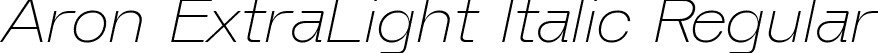 Aron ExtraLight Italic Regular font | Aron-ExtraLightItalic.ttf