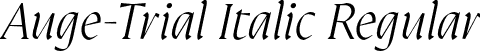 Auge-Trial Italic Regular font | Auge-Trial-RegularItalic.otf