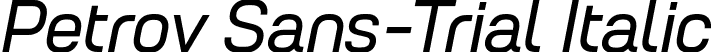 Petrov Sans-Trial Italic font | PetrovSans-Trial-RegularItalic.otf