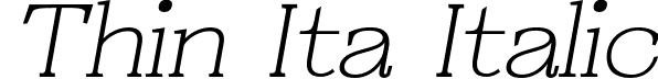 Thin Ita Italic font | kulokale-resgak-thinitalic.otf