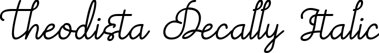 Theodista Decally Italic font | Theodista Decally Italic.otf