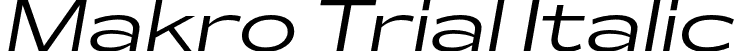Makro Trial Italic font | MakroTrial-Italic.otf