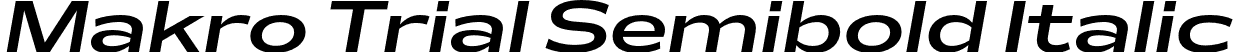 Makro Trial Semibold Italic font | MakroTrial-SemiboldItalic.otf