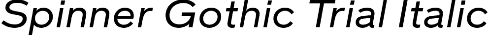 Spinner Gothic Trial Italic font | SpinnerGothicTrial-RegularItalic.otf