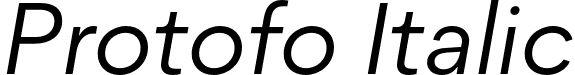 Protofo Italic font | protofo-regularitalic.otf