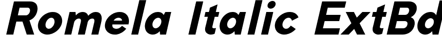 Romela Italic ExtBd font | RomelaItalic-ExtraBold.ttf