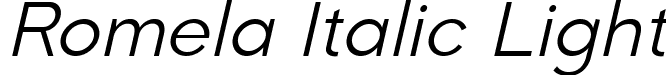 Romela Italic Light font | RomelaItalic-Light.ttf