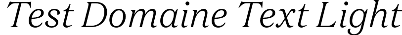 Test Domaine Text Light font | TestDomaineText-LightItalic.otf