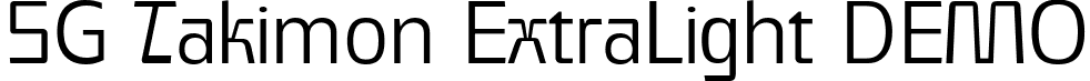 SG Takimon ExtraLight DEMO font | SG Takimon DEMO - ExtraLight.ttf