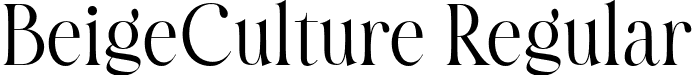 BeigeCulture Regular font | Beige Culture Regular.otf