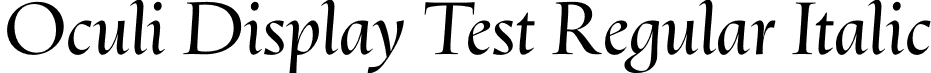 Oculi Display Test Regular Italic font | OculiDisplayTest-RegularItalic.otf