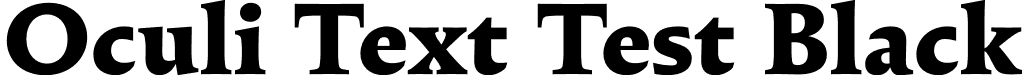 Oculi Text Test Black font | OculiTextTest-Black.otf