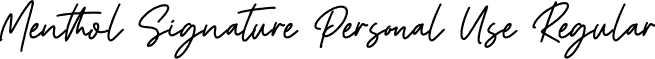 Menthol Signature Personal Use Regular font | Menthol Signature.ttf