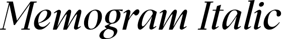 Memogram Italic font | Memogram-Italic.otf