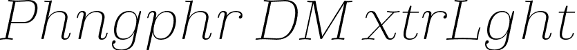 Phongphrai DEMO ExtraLight font | PhongphraiDemoExtralightItalic-oweZq.otf
