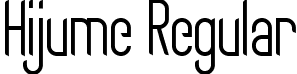 Hijume Regular font | Hijume.ttf