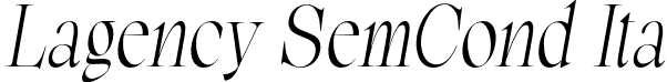 Lagency SemCond Ita font | Lagency-SemiCondensedItalic.otf