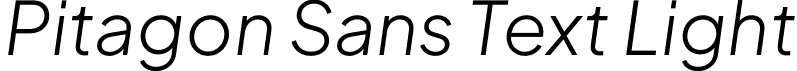 Pitagon Sans Text Light font | PitagonSansText-LightItalic.otf