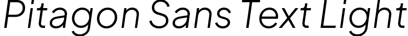 Pitagon Sans Text Light font | PitagonSansText-LightItalic.ttf