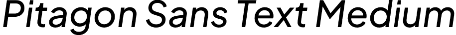 Pitagon Sans Text Medium font | PitagonSansText-MediumItalic.otf