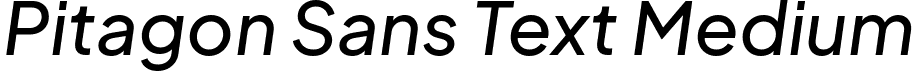 Pitagon Sans Text Medium font | PitagonSansText-MediumItalic.ttf