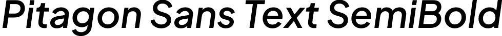 Pitagon Sans Text SemiBold font | PitagonSansText-SemiBoldItalic.otf