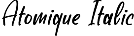 Atomique Italic font | Atomique-Italic.otf