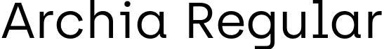 Archia Regular font | Archia-Regular.otf