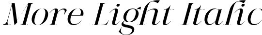 More Light Italic font | More Light Italic.ttf