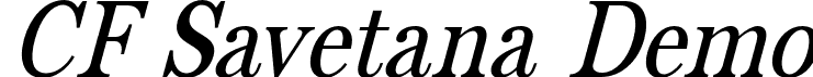 CF Savetana Demo font | CFSavetanaDemo-Oblique.otf