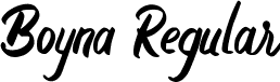 Boyna Regular font | Boyna-BW38G.ttf