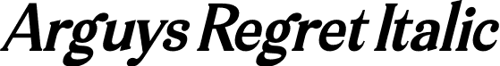 Arguys Regret Italic font | arguys-regret-italic.otf