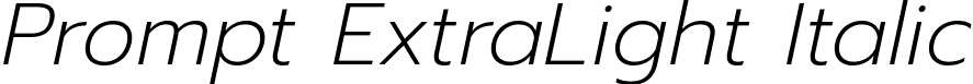 Prompt ExtraLight Italic font | Prompt-ExtraLightItalic.ttf