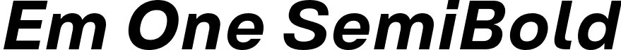 Em One SemiBold font | emone-semibolditalic.otf