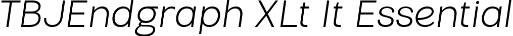 TBJEndgraph XLt It Essential font | TBJEndgraph-EssentialExtLtIta.ttf