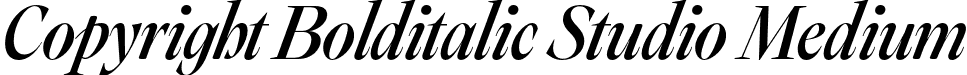 Copyright Bolditalic Studio Medium font | CopyrightBolditalicStudio-ApoDispMediumItalicTrial.otf