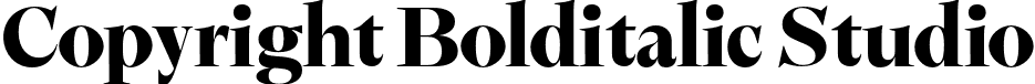 Copyright Bolditalic Studio font | CopyrightBolditalicStudio-ApoDispBldTrial.otf