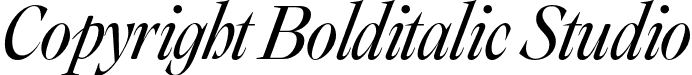 Copyright Bolditalic Studio font | CopyrightBolditalicStudio-ApoDispItalicTrial.otf