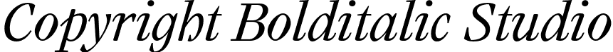 Copyright Bolditalic Studio font | CopyrightBolditalicStudio-ApoTxtItalicTrial.otf