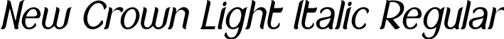 New Crown Light Italic Regular font | NewCrownLightItalicDemo-K7WAZ.otf