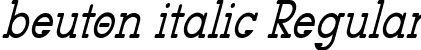 beuton italic Regular font | beuton italic.ttf