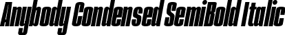 Anybody Condensed SemiBold Italic font | Anybody-CondensedSemiBoldItalic.ttf