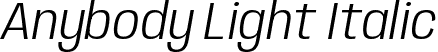 Anybody Light Italic font | Anybody-LightItalic.ttf