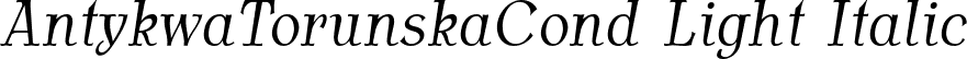 AntykwaTorunskaCond Light Italic font | AntykwaTorunskaCondLight-Italic.ttf