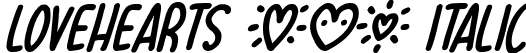 Lovehearts XYZ Italic font | Lovehearts XYZ Italic.otf