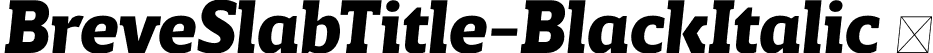 BreveSlabTitle-BlackItalic  font | Breve Slab Title Black Italic.otf