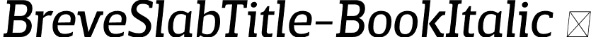 BreveSlabTitle-BookItalic  font | Breve Slab Title Book Italic.otf