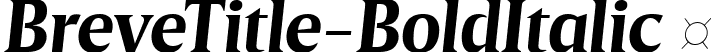 BreveTitle-BoldItalic  font | Breve Title Bold Italic.ttf