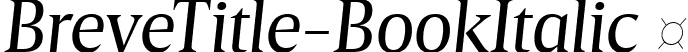 BreveTitle-BookItalic  font | Breve Title Book Italic.ttf
