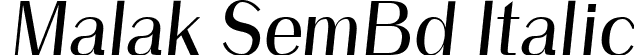 Malak SemBd Italic font | Malak-BoldItalic.ttf